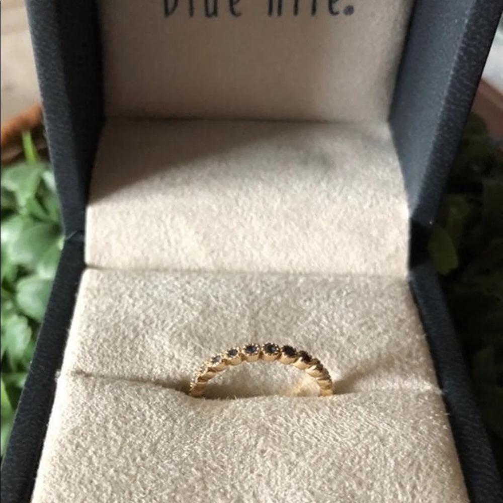 Blue Nile 14k Gold Sapphire Eternity Ring.
